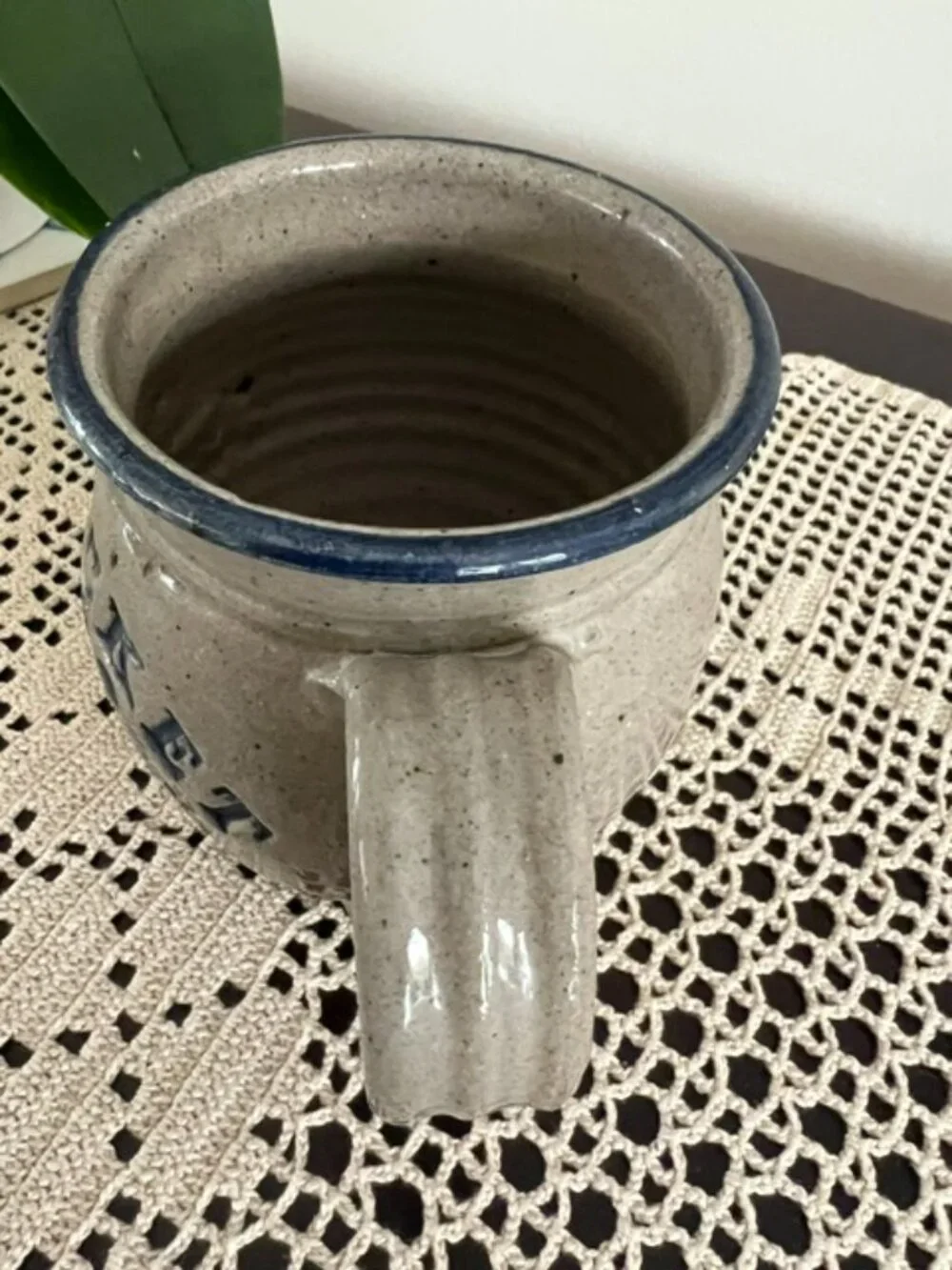 VTG Westerwald Hand Thrown Signed Stamped Pottery Mug- Nantucket MA